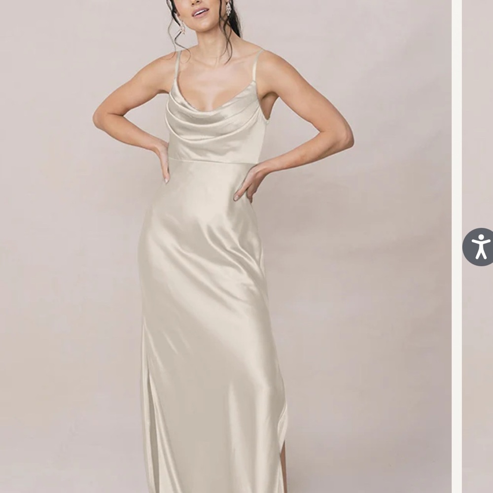 Revelry Skye Satin Dress Soft Champagne